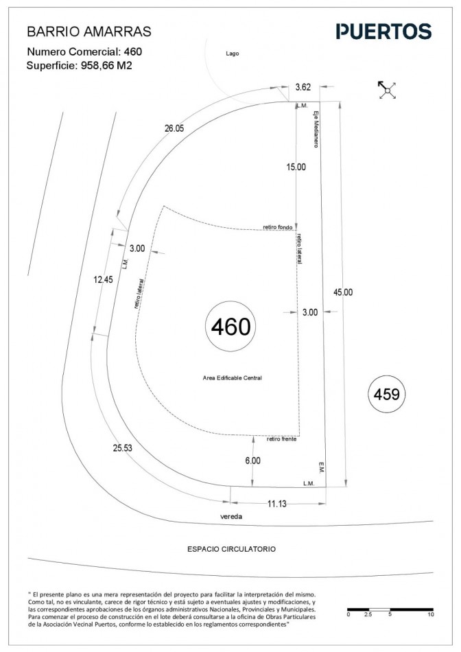 Lote N°460 en Barrio Amarras, Puertos / Escobar.