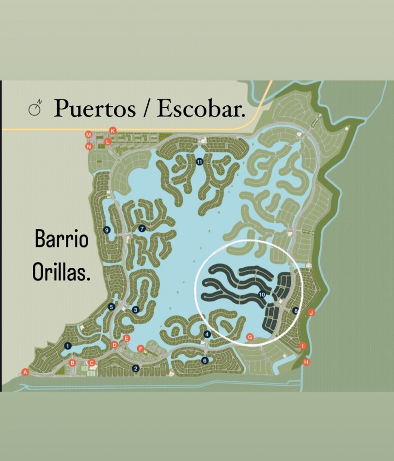 Lotes en Barrio Orillas, Puertos/Escobar. 