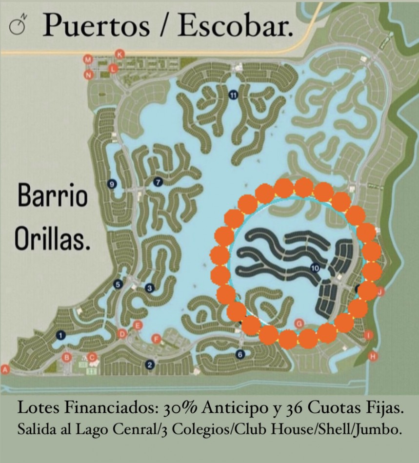 Barrio Orillas, Lotes financiados.