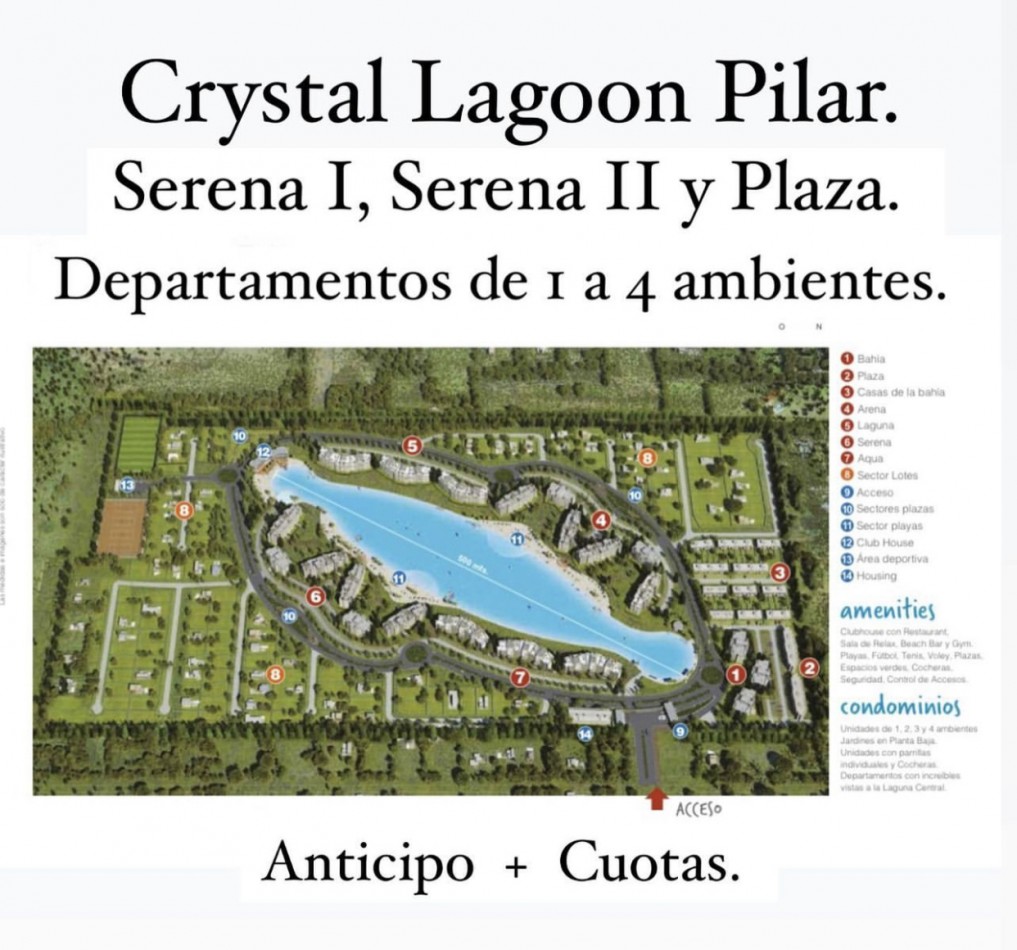 Departamentos en Lagoon Pilar.