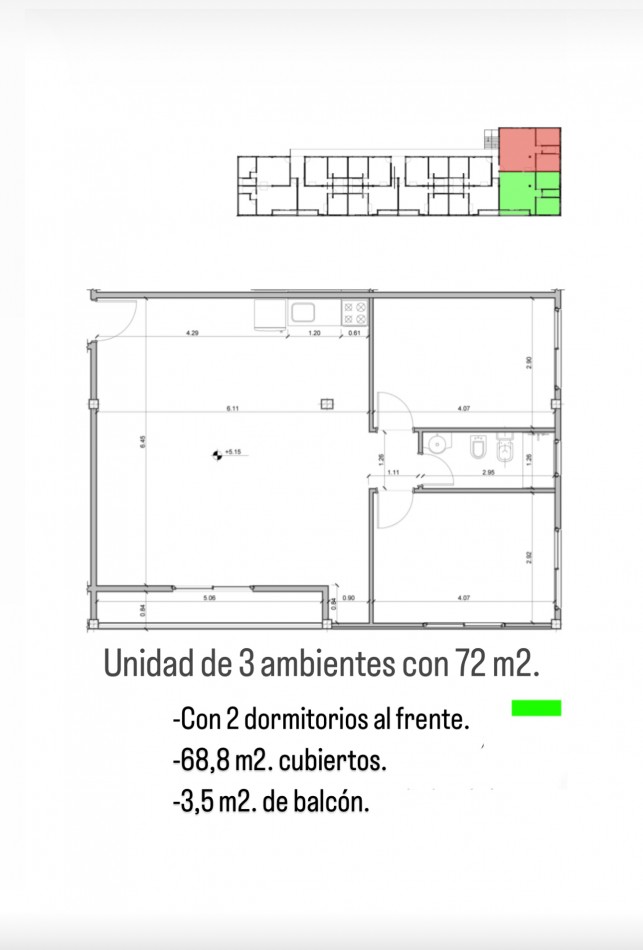 Dpto. 3 amb. en San Miguel a estrenar. 